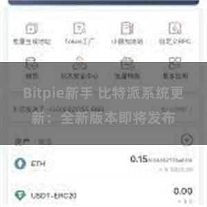 Bitpie新手 比特派系统更新：全新版本即将发布